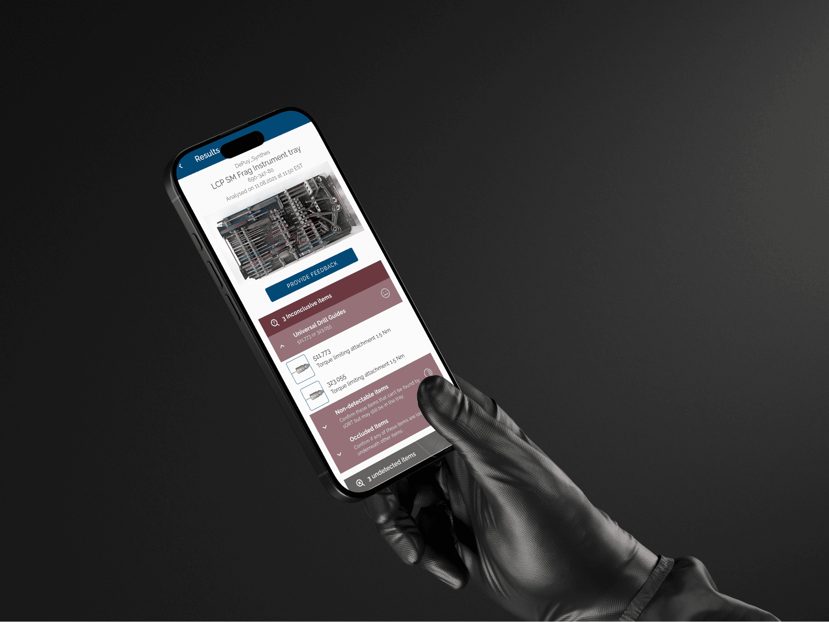 ORtelligence: Surgical tool tracking, key design screen 1